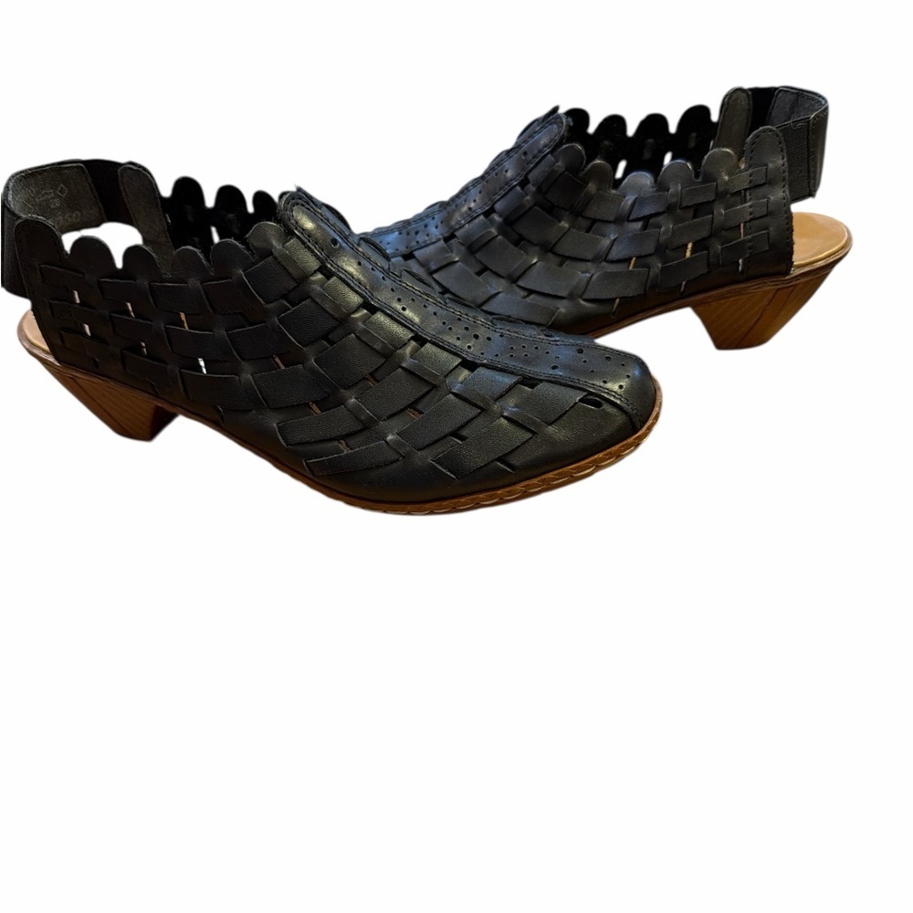 Rieker Sine 78 Slingback Heel Sandal Shoe Black Womens size 37